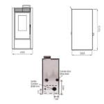 Pack Pelletkamin MARINA 14 kW Luftdicht + Ventilationskit – Weiß – Bild 5
